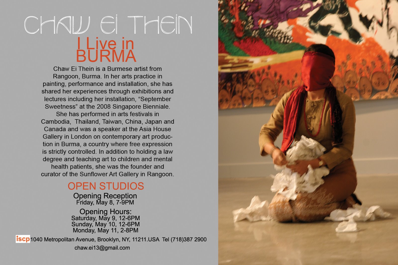 Chaw Ei Thein’s art works showing in ISCP, New York